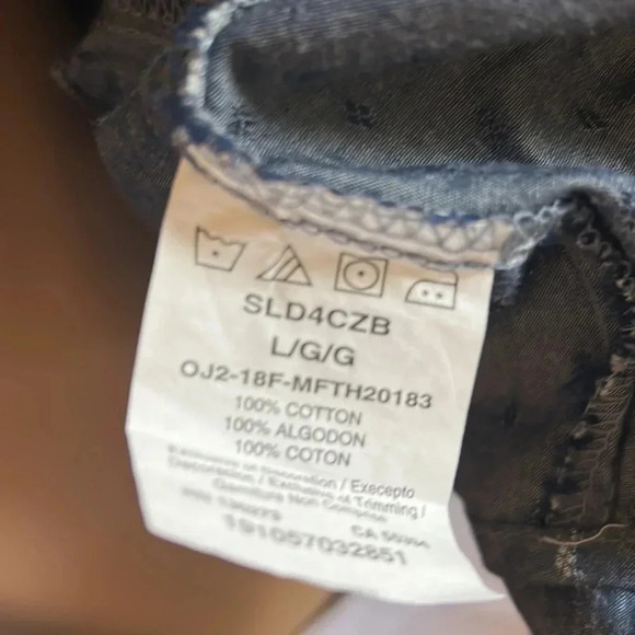 Vintage NWT Large blue cotton jean shirt ,LEE Riders NWT!Yellowstone,cowgirl - Picture 8 of 9